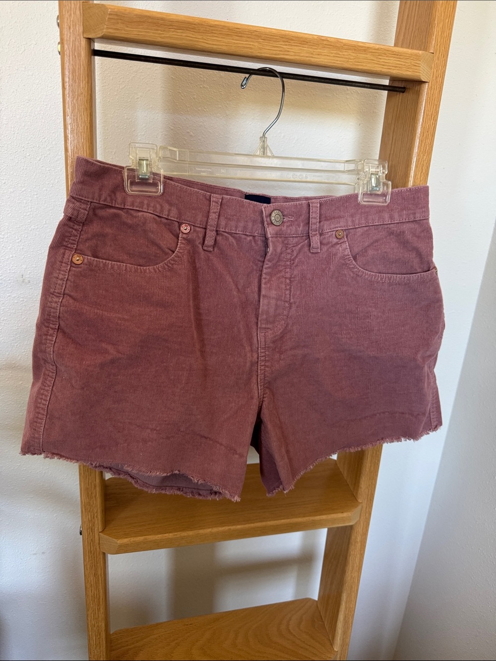 NWOT GAP Mauve Pink Corduroy Jean Shorts cut off look - Picture 4 of 10